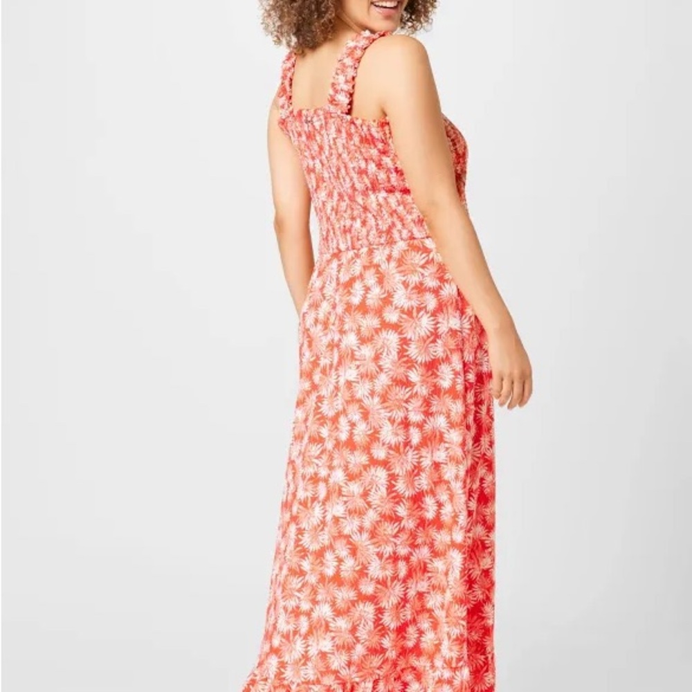 Floral Orange Maxi Dress
